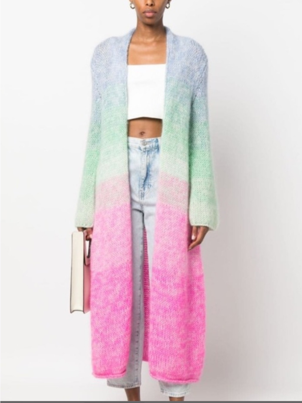 Nwt Forte Forte Degrad Gradient-Effect Mohair Duster Ombr In Magenta Size Small